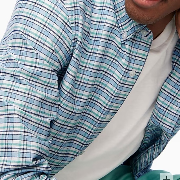 NEW J Crew Flex Oxford Classic Size M Button Up Shirt Long Sleeve Plaid - Picture 2 of 5